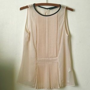 Zara Blush Chiffon Pleated Blouse